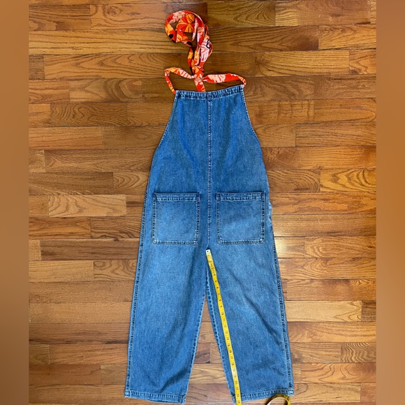 Free People Women's Joyride Cropped Demin Jumpsuit Size 4 Great Condition - Picture 4 of 8